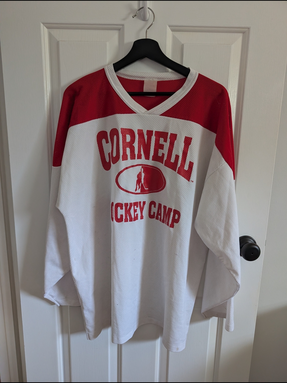Vintage Men's Cornell Hockey Camp Red & White Mesh Jersey